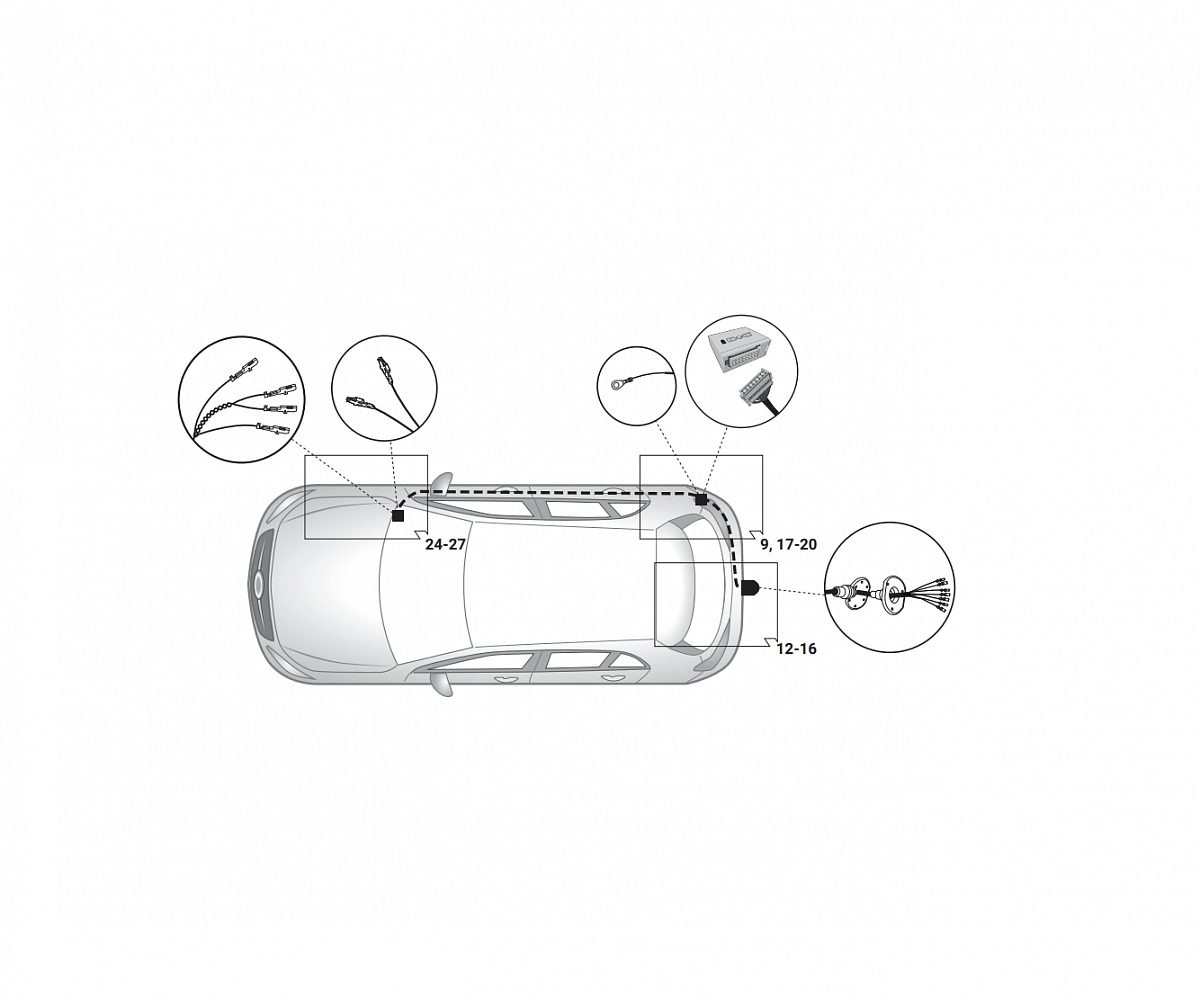 Электрика фаркопа Hak-System (7 pin) для Mercedes GLA-class 2020-2024 в  Невинномысске